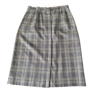 Vintage Wool Tartan Plaid Midi Skirt – Made in Canada – US 8